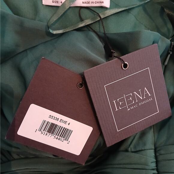 Mac Duggal Ieena Formal Cocktail Dress Women's 4 Green Wedding Party Night Out - Picture 10 of 12